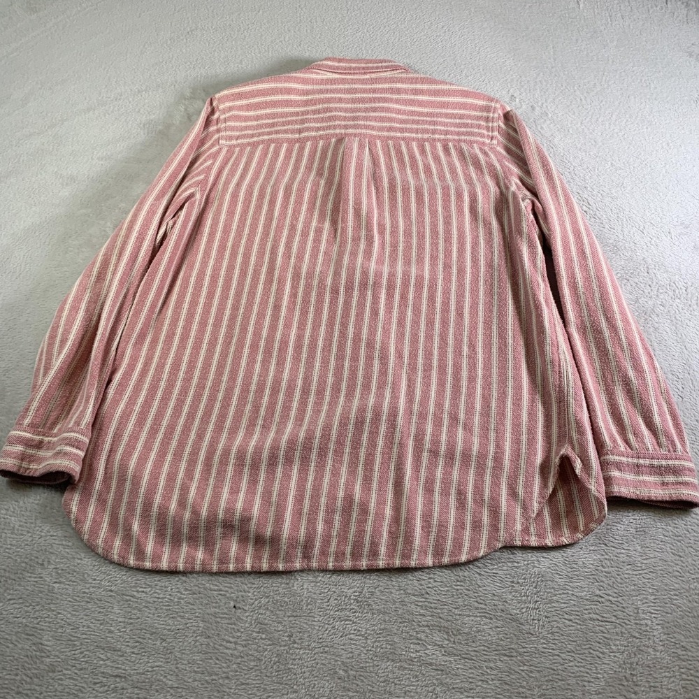 Madewell Shirt Womens Large Pink White Stripe Button Up Long Sleeve Cotton Top - Picture 8 of 9